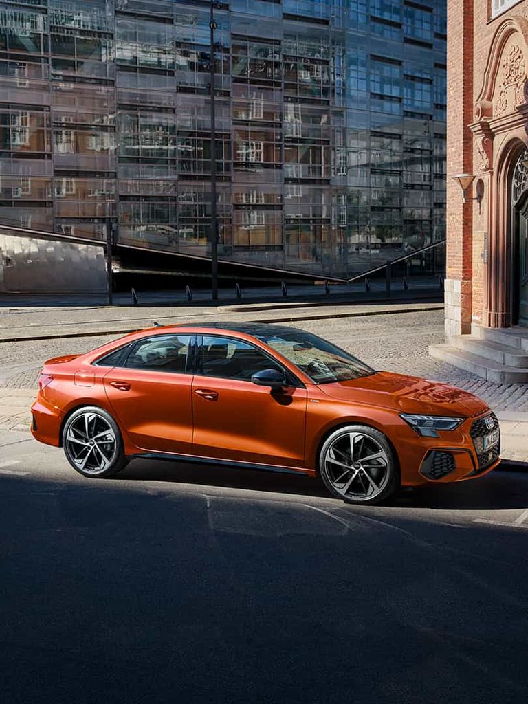 Side view of the Audi A3 Sedan with Exclusive colors